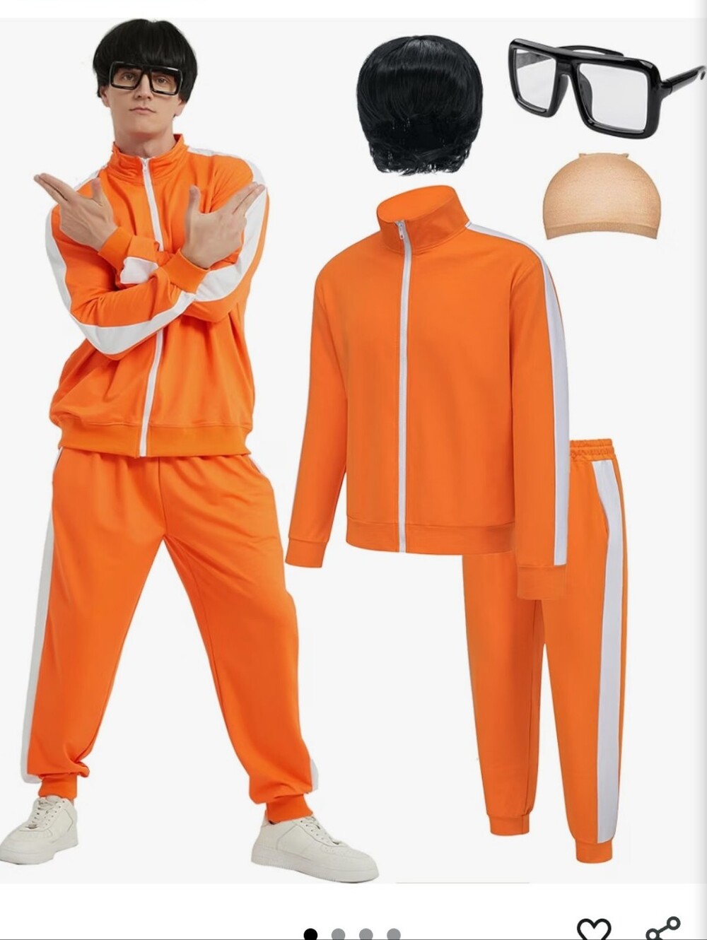 Spirit Minions Vector Orange Costume Jacket, Pants, Wig & Glasses